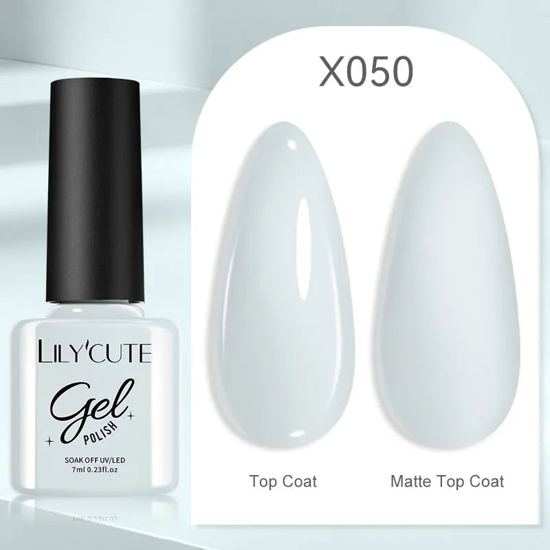 LILYCUTE 7ML Black White Color Gel Nail Polish Summer Colorful Gel Nail Art Semi Permanent UV Gel Soak Off UV LED Gel Varnishes