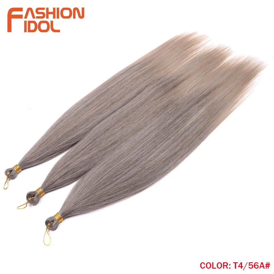 28" 3PCS 300g Ariel Straight Pony Hair Bundles Crochet Braids Hair Synthetic Braiding Hair Ombre Blonde Crochet Hair Extensions