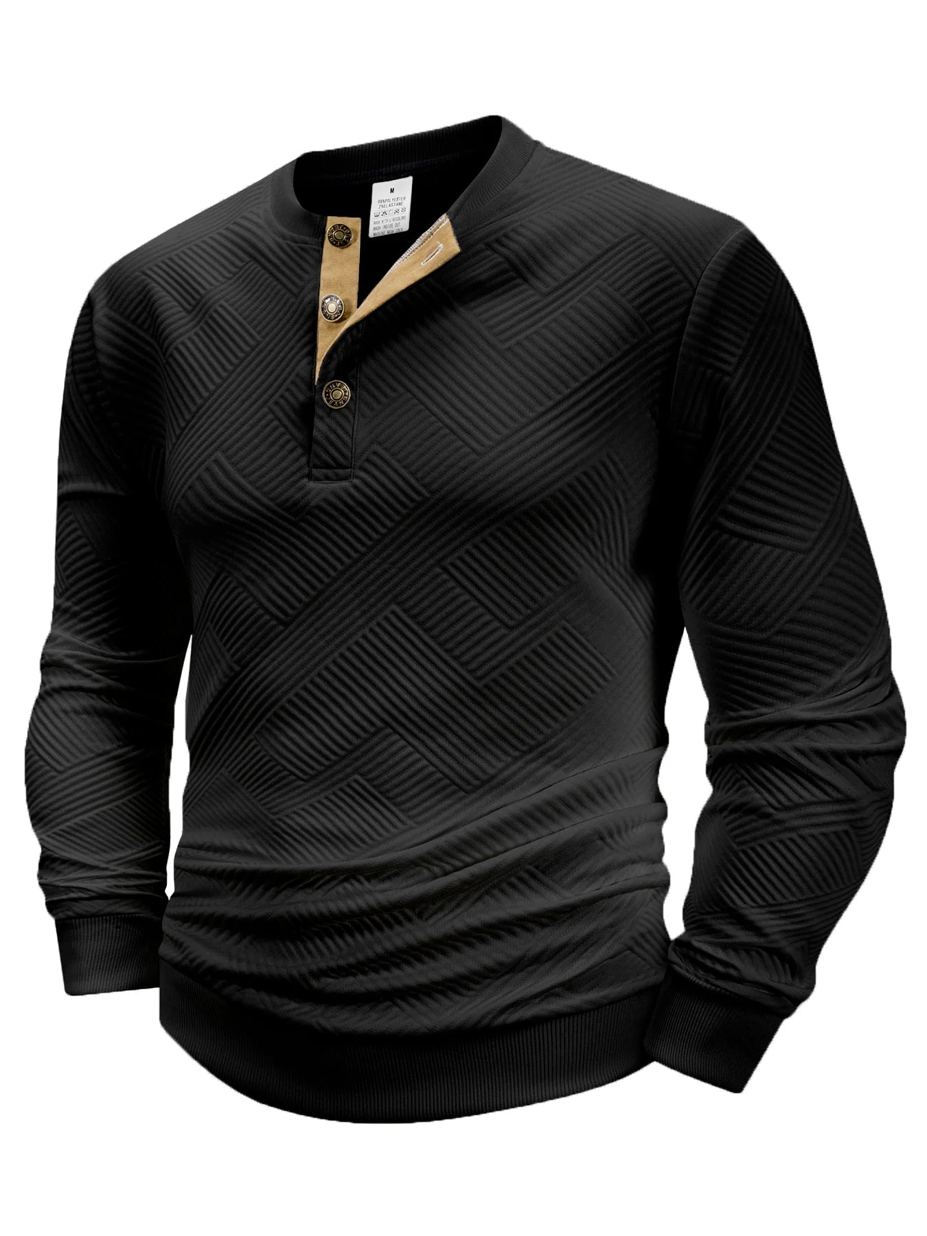Men's Sense of Texture Long Sleeve Spring Autumn Thin Hoodies Button Lapel Henley Polo Shirts Pullover Casual Lightweight Hoodie