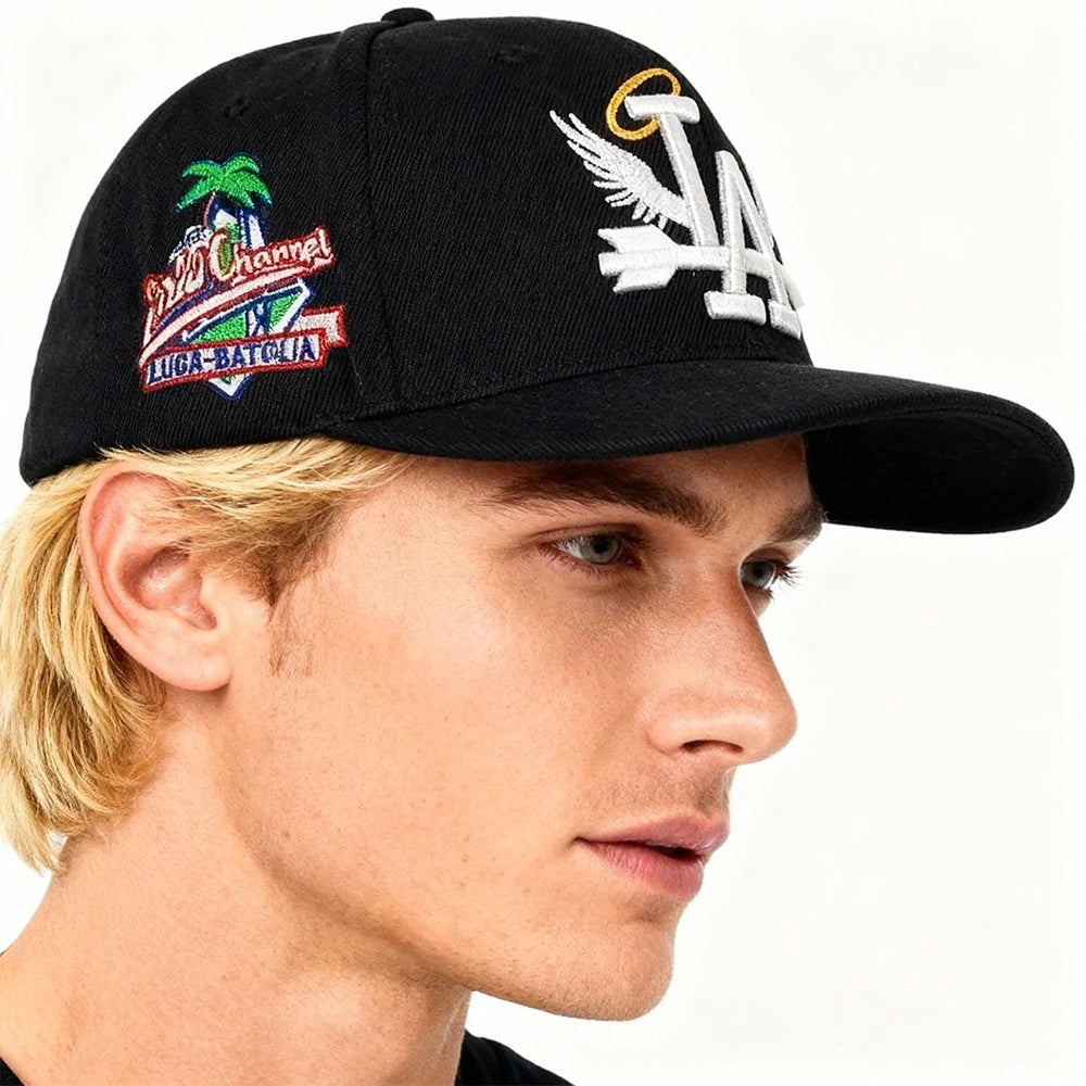 Los Angeles Embroidered Baseball Cap Unisex Angel Wings Hip Hop Cap Outdoor Adjustable Flat Brim Hat Sun Protection Peaked Hats