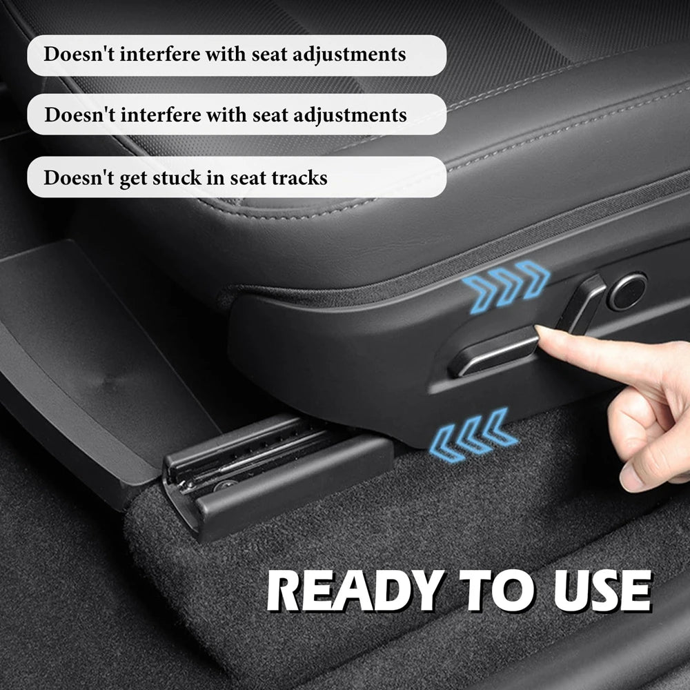 Underseat Storage Box Organizer for Tesla Model Y Juniper 2025 Front Rear Under Seat Organizer Waterproof Bin Travel Accessories