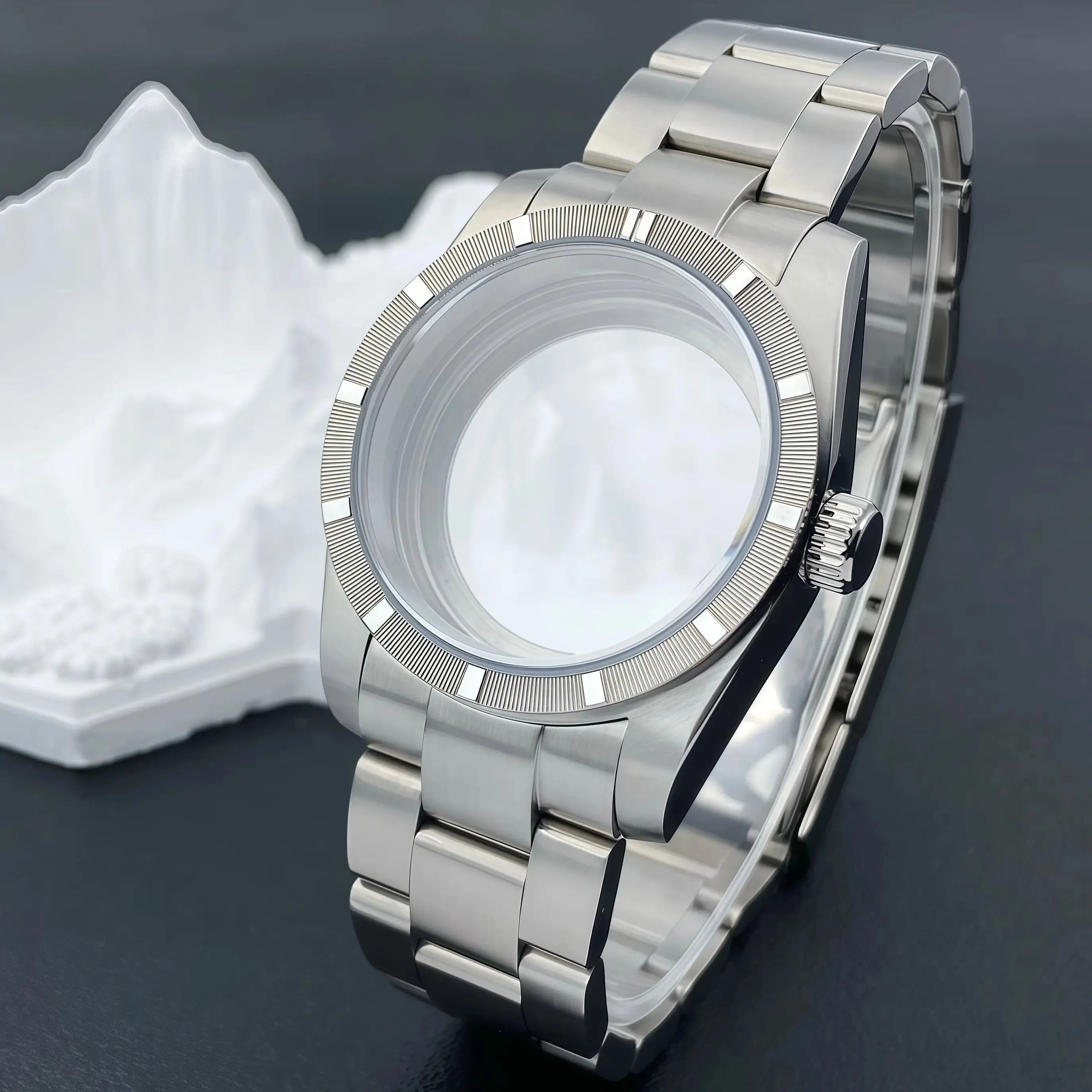 NH35 New Arrivals 36mm watch case Engine Turned BEZEL For AK Parts Replacemet NH35/36 Movement Modification Parts 28.5mm Dial