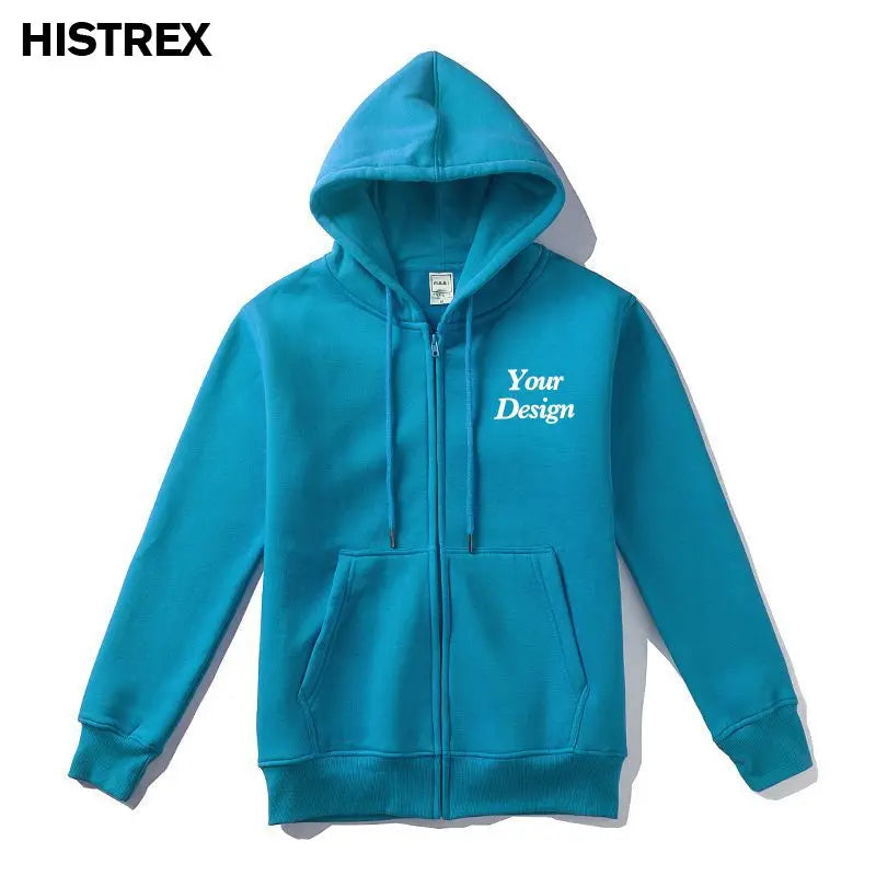 Top Quality Custom Cotton Zipper Hoodie Print Photo Text Brand Logo Men Womens Thick Fleece Autumn Winter Warm Sweatshirt 350gsm