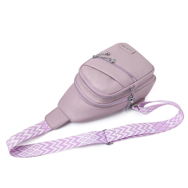 Women Bag Chest Bag Summer Creative Style Shoulder Wear Resistant Messenger Bag PU Leather Crossbody Bag Sling Bags for Woman