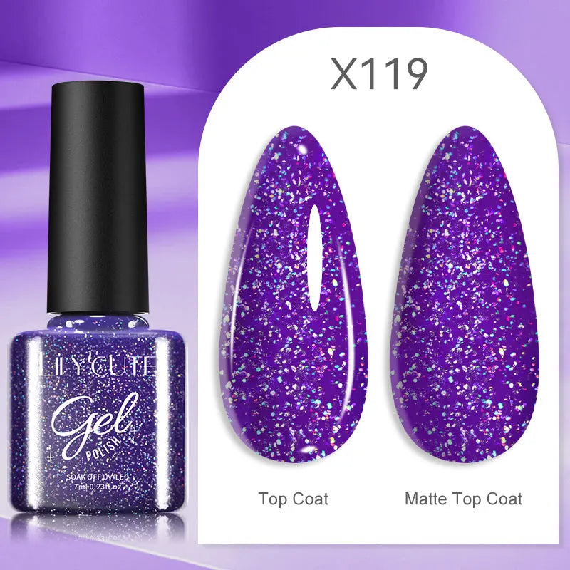 LILYCUTE 7ML Black White Color Gel Nail Polish Summer Colorful Gel Nail Art Semi Permanent UV Gel Soak Off UV LED Gel Varnishes