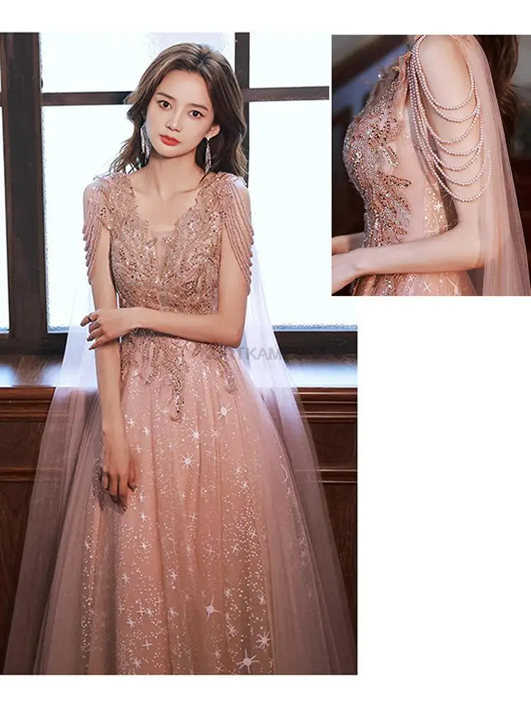Luxury French Trailing Sequined Bride Wedding Dress Sexy Ball Gown Wedding Evening Party Summer Dress Women Formal vestidos