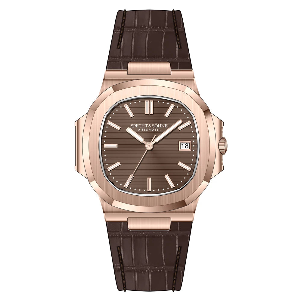 New Arrivals Specht & Söhne Mens Watches Classic Watch Automatic Watch Rose Gold Stainless Steel Relogio Masculino Waterproof