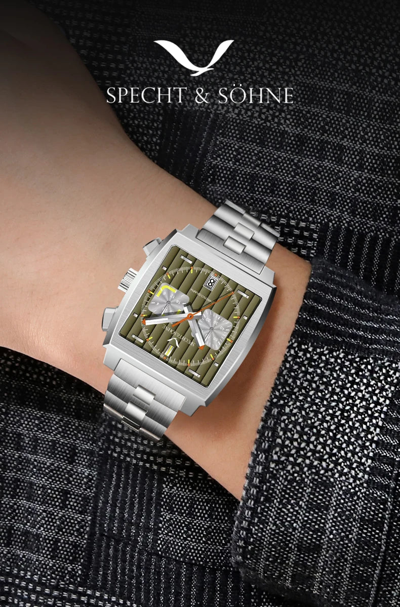 2025 Specht & Sohne New Arrivals Mens Watches Top Brand Luxury Stainless Steel Japan VK64 Chronograph Male Quartz Wristwatches