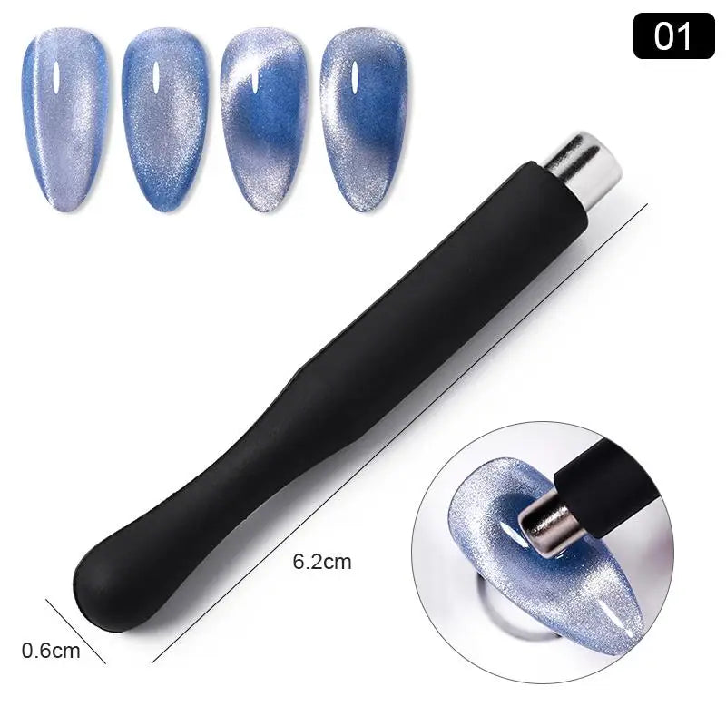 NICOLE DIARY Glass Beads Cat Magnetic Gel Nail Polish Spring Summer Gel Nail Sparkly Gel Varnish Soak off Nail Manicure Art