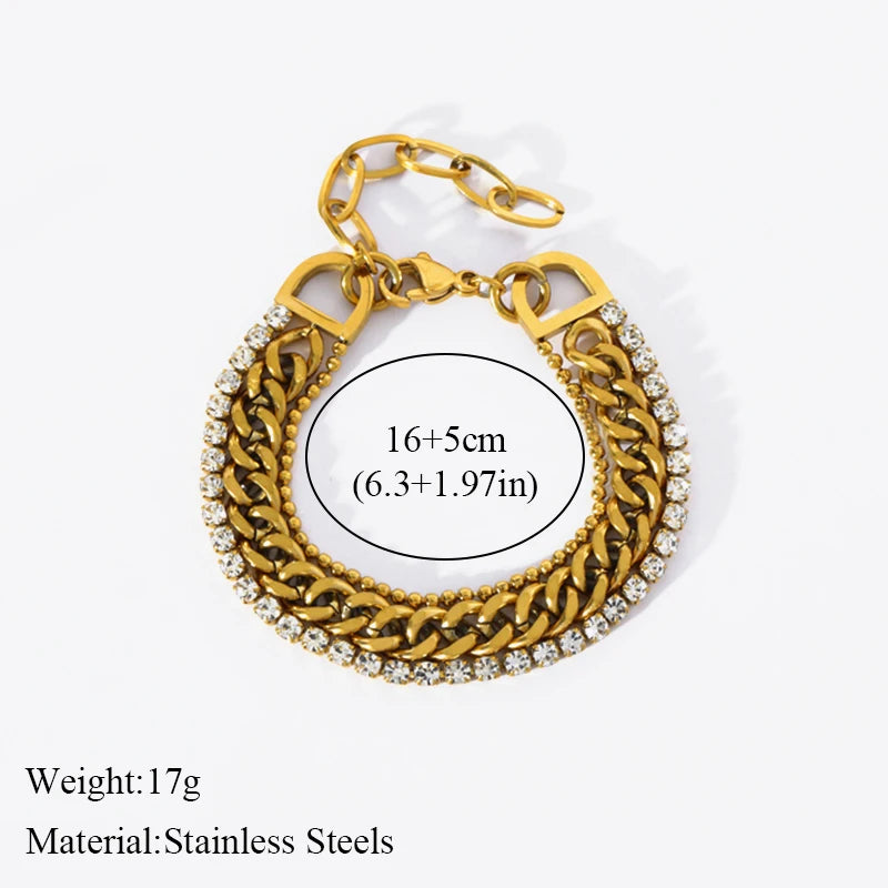 EILIECK 316L Stainless Steel Gold Color Bangles Bracelet For Women New Trendy Wrist Chain Waterproof Jewelry Gift Party Bijoux