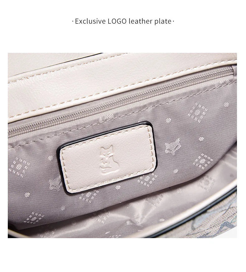 FOXER 2026 Fashion New Women's Underarm Bag PU Leather Graffiti Lady Chain Shoulder Bag Trendy Niche Design Crossbody Bag