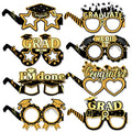 8pcs Graduation Party Decorations 2025 Paper Glitter Glasses Happy Graduation Grad Photo Booth Props Party Graduation Gifts