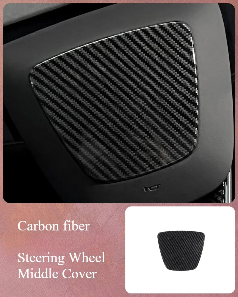 For Tesla Model 3 Highland 2024 Car Accessories Steering Wheel Patch Decorative Protective Cover Sticker Steering Wheel Sticker