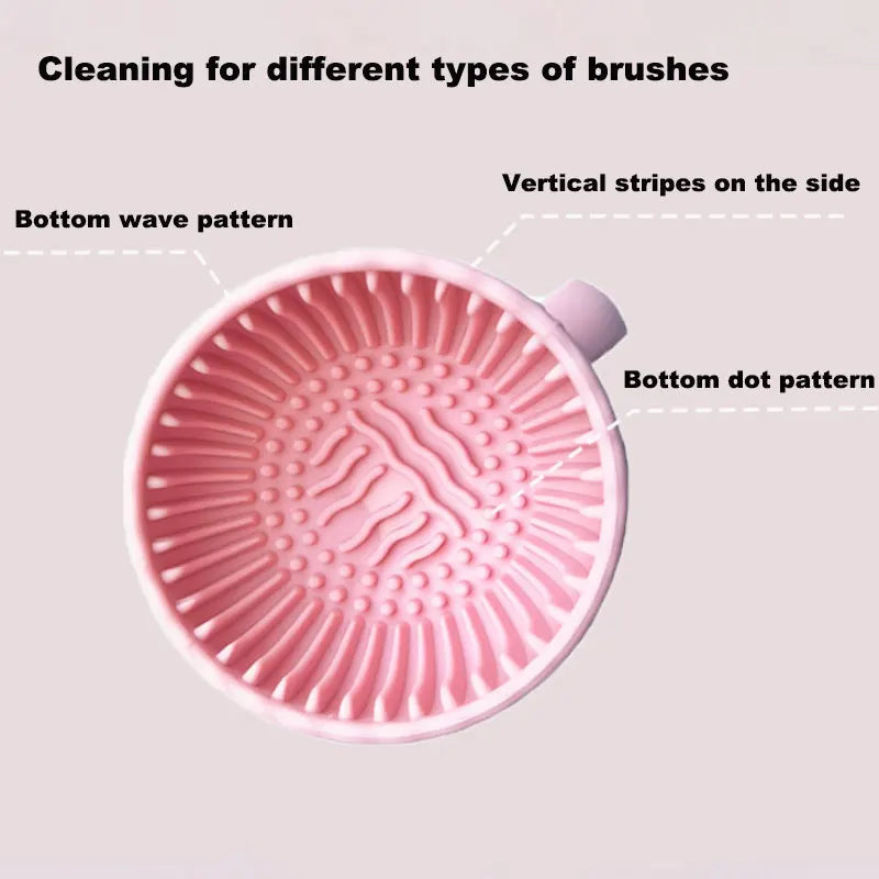 Silicone Makeup Brush Cleaner Bowl for Powder Puff Cosmetic Eyeshadow Makeup Brush Soft Silicone Folding Beauty Tools