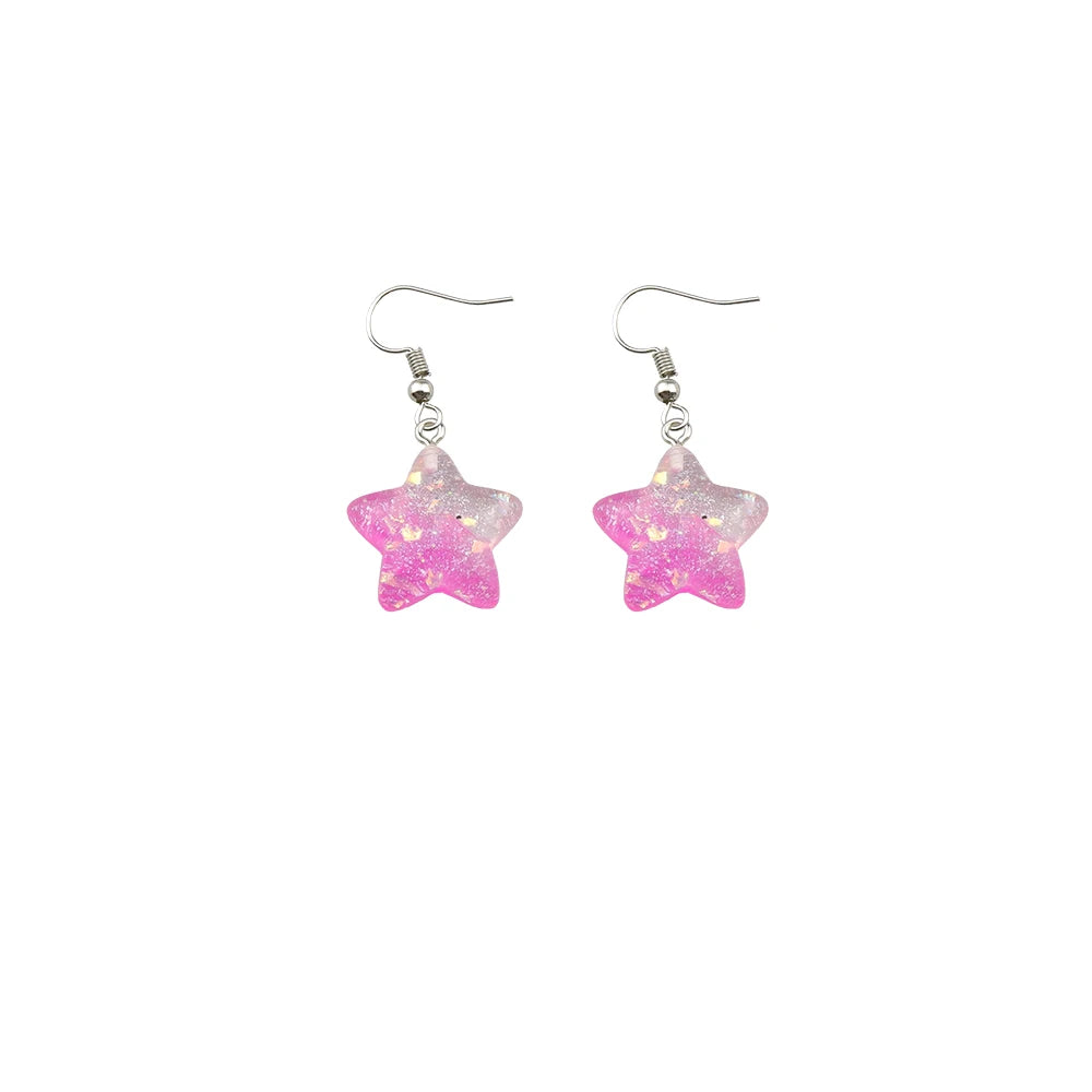 Women Earring Resin Star Drop Earrings Costume Trendy Style Children Girl Gifts Handmade Jewelry Drop Shipping Wholesale