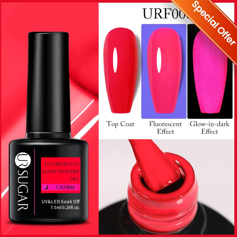 UR SUGAR 1-step Gel Polish 12ML Glitter Nail Spring Summer White Nude Pink Gel Nail Polish 3 IN 1 No Need Base Gel and Top Coat
