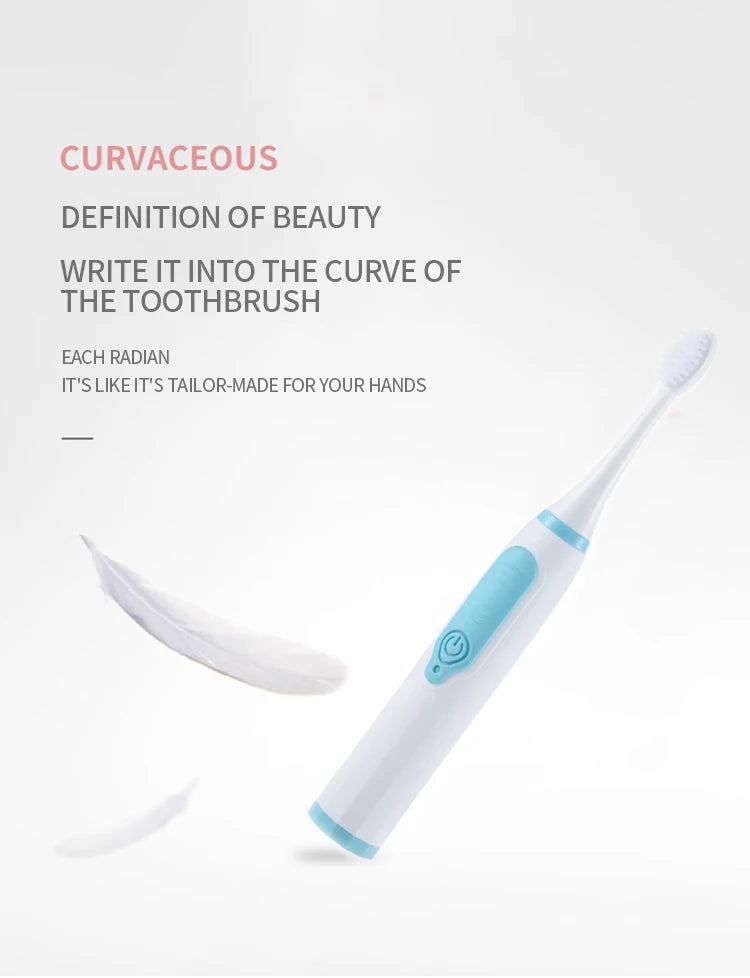 Sonic Electric Toothbrush for Men and Women Adult Household Non Rechargeable Soft Hair IPX6 Waterproof