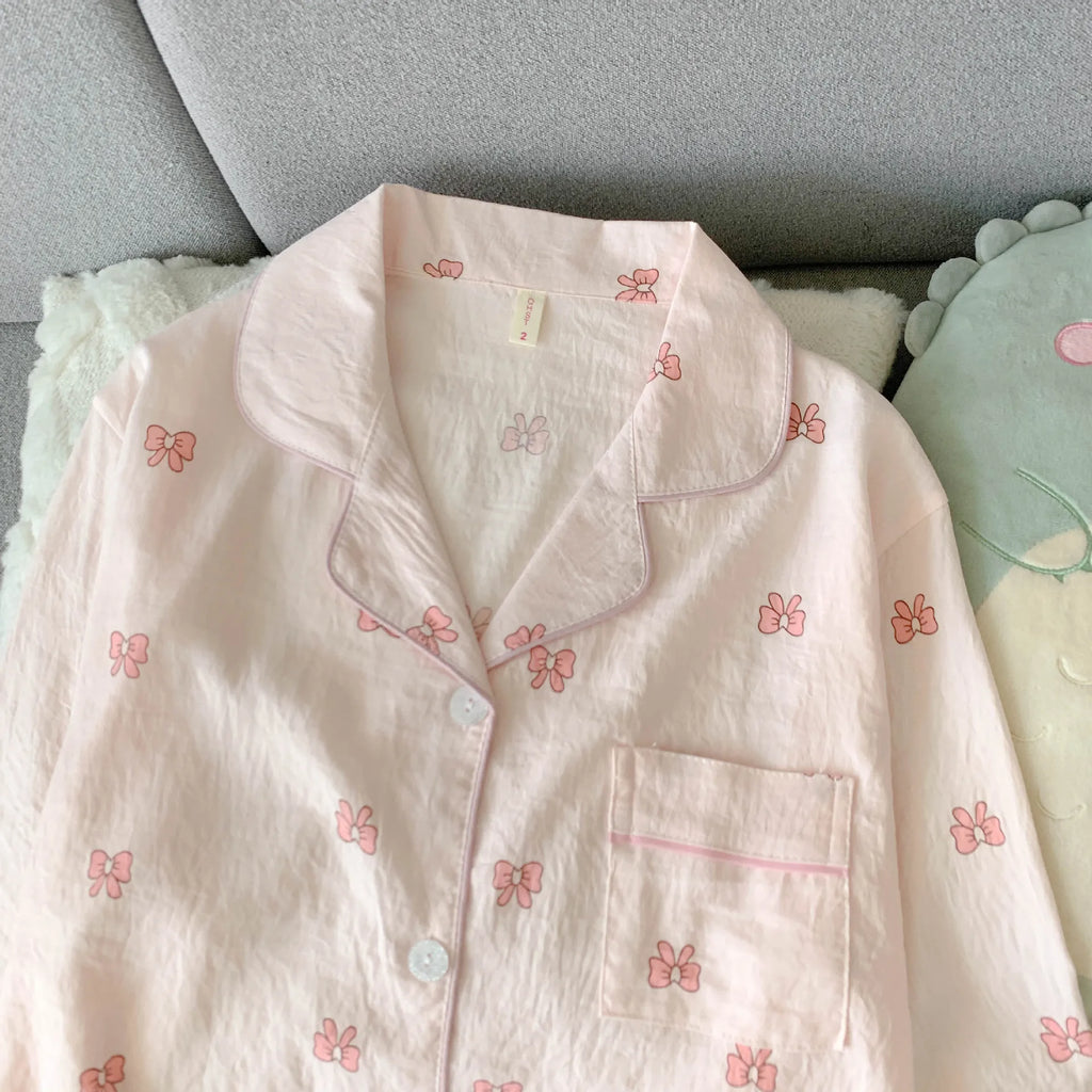 Spring/Autumn New Arrivals: Cloud-Print Cotton Long-Sleeved Pyjama Set for Women Adorable Sweetheart Style Nightwear Homewear Se