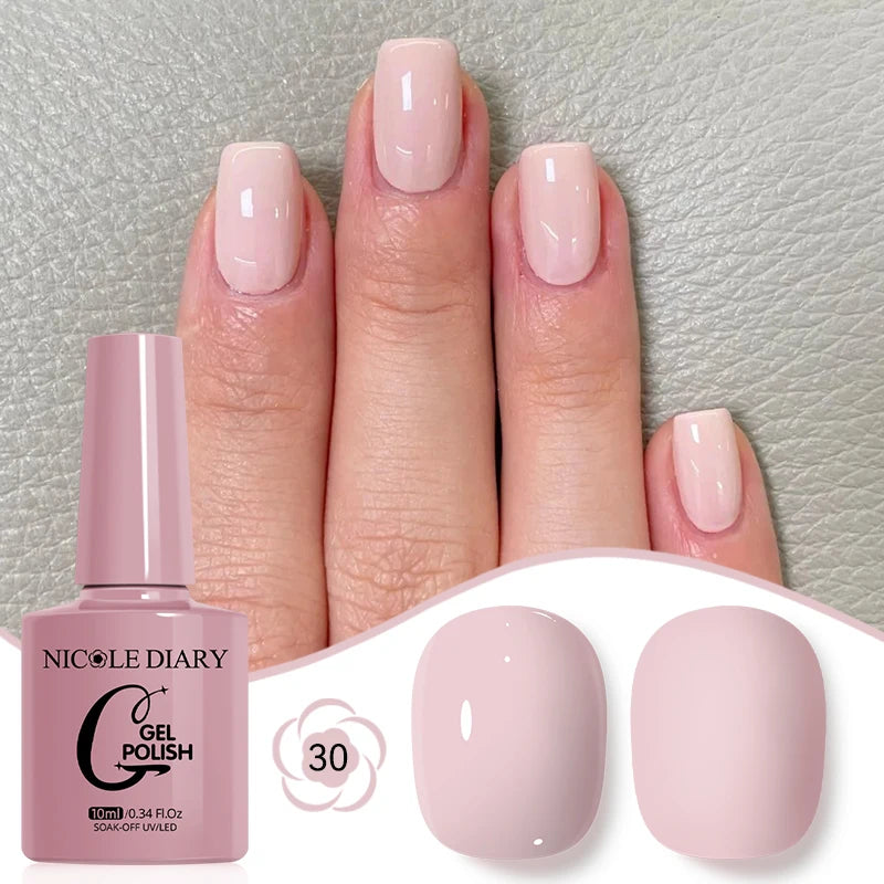 NICOLE DIARY Glass Beads Cat Magnetic Gel Nail Polish Spring Summer Gel Nail Sparkly Gel Varnish Soak off Nail Manicure Art