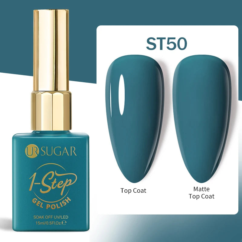 UR SUGAR 1-step Gel Polish 12ML Glitter Nail Spring Summer White Nude Pink Gel Nail Polish 3 IN 1 No Need Base Gel and Top Coat