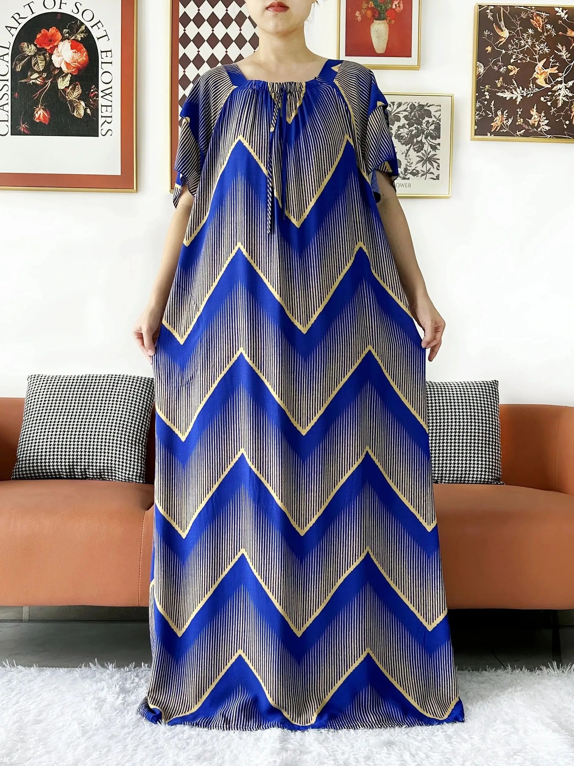 2024 New Muslim Dubai Abaay Women Cotton Dress With Big Scarf For Women Maxi Summer Short Sleeve Loose African Abaya Clothing