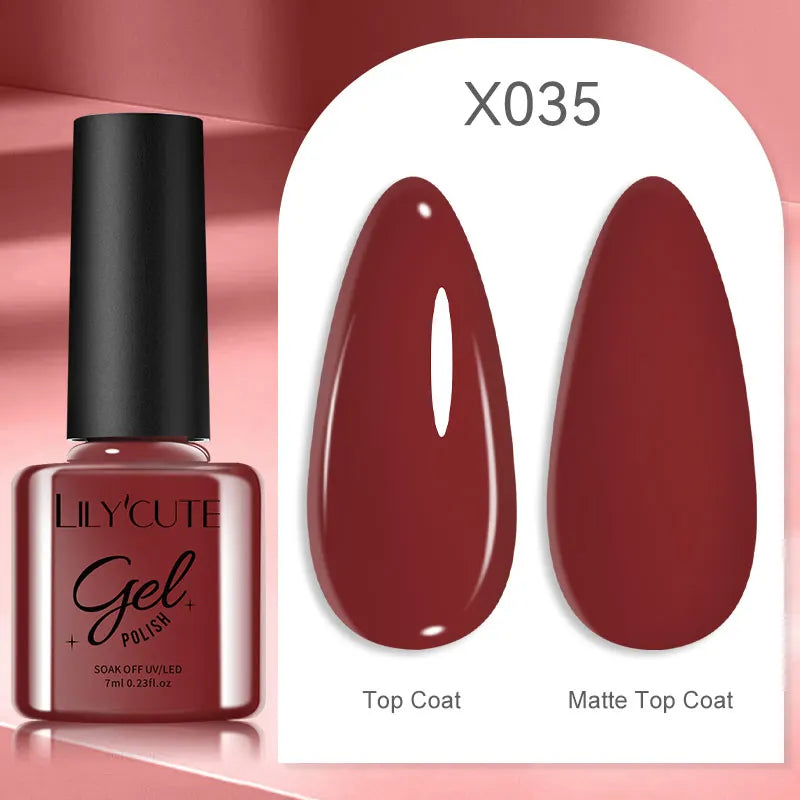 LILYCUTE 7ML Black White Color Gel Nail Polish Summer Colorful Gel Nail Art Semi Permanent UV Gel Soak Off UV LED Gel Varnishes