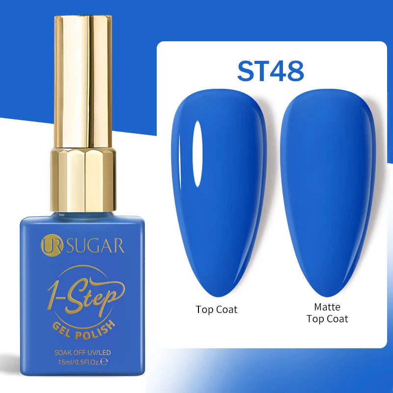 UR SUGAR 1-step Gel Polish 12ML Glitter Nail Spring Summer White Nude Pink Gel Nail Polish 3 IN 1 No Need Base Gel and Top Coat