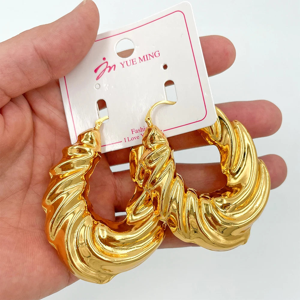 Dubai Large Party Earring  Plated Fashion Trend Jewelry African Nigerian Women Earrings