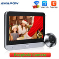 Awapow WiFi Tuya Peephole Camera Smart Life Motion Detection Digital Audio Doorbell Upgrades Two-way Intercom 2 Million HD Pixel