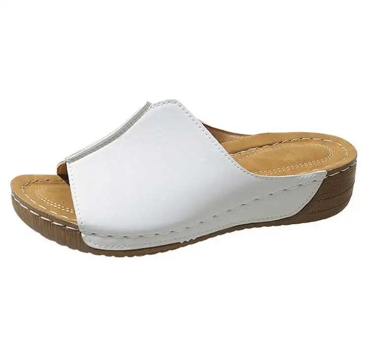 Women's Sandals 2025 Summer Shoes Women Soft Heels Sandals Low Platform Slippers Summer Sandalias Mujer Indoor Outdoor Footwear