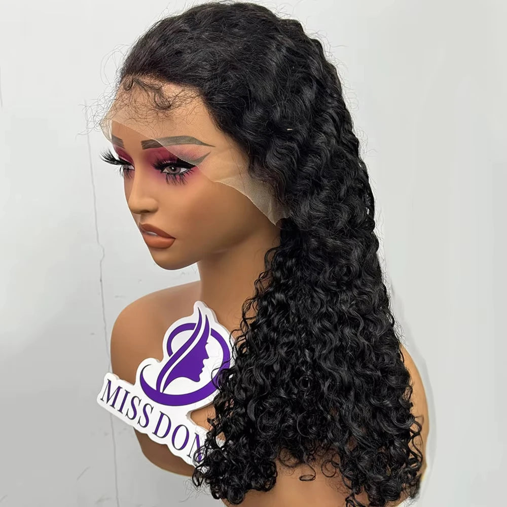 12A Double Drawn 250% Density 13x4 Lace Frontal Hair Wig Burmese Curl Human Hair Wigs Natural Color Curly Hair Wig Remy Hair Wig