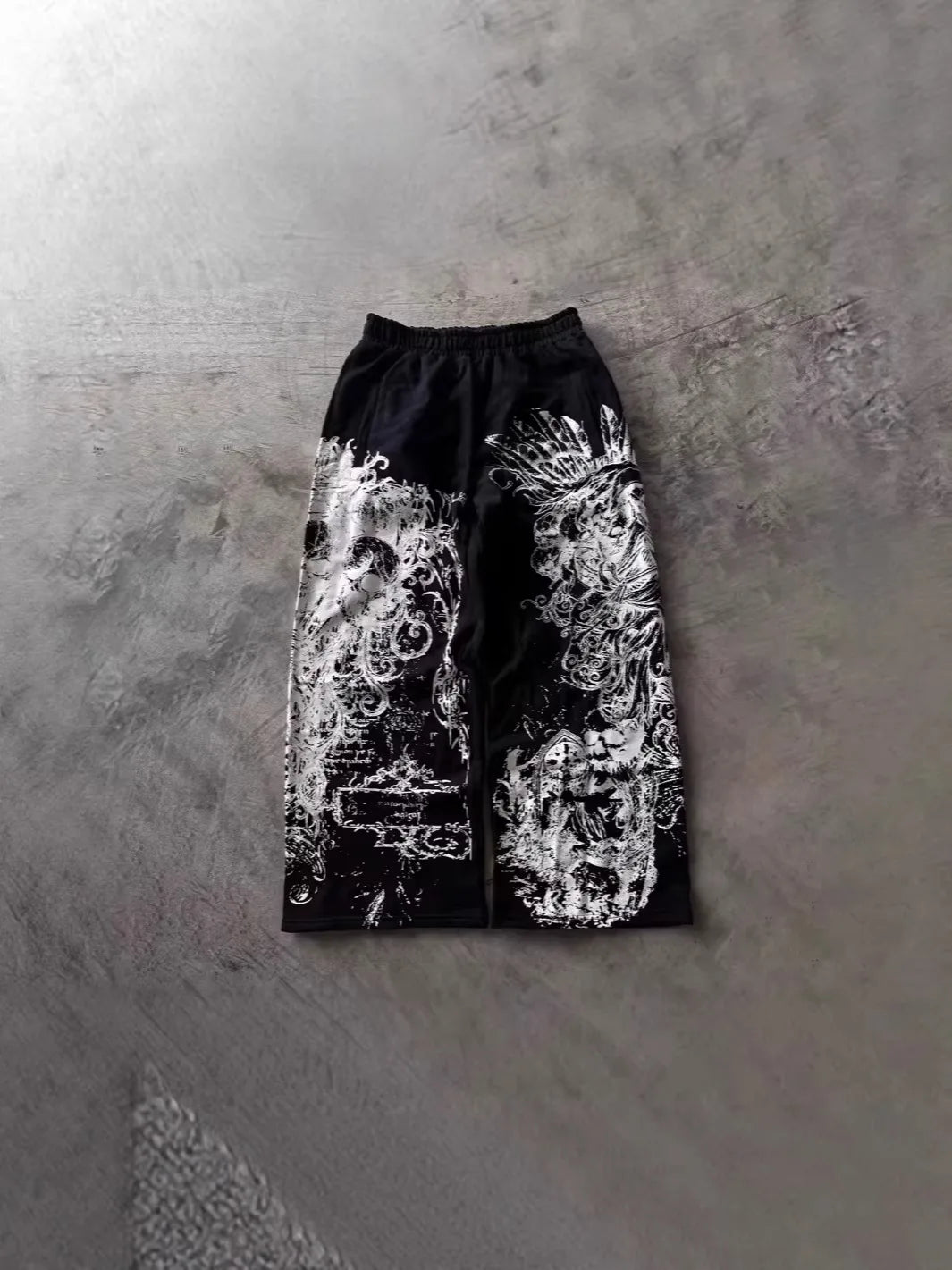 Y2K Vintage Casual Pants Goth Skull Direct Spray Printing Floor Pants Oversized Unisex Streetwear Fashion Men's Clothing Joggers