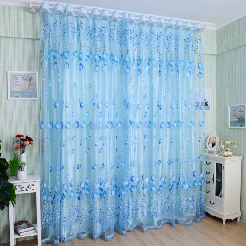 1Pc Modern Tulip Window Screen Living Room Bedroom Door Kitchen Drape Curtain Home Decoration Supplies 2030