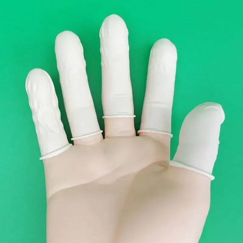 30/50/100pcs Disposable Latex Rubber Finger Cots Sets Fingertips Protector Gloves For Phone Watch Repair Tool Rubber Finger Cots