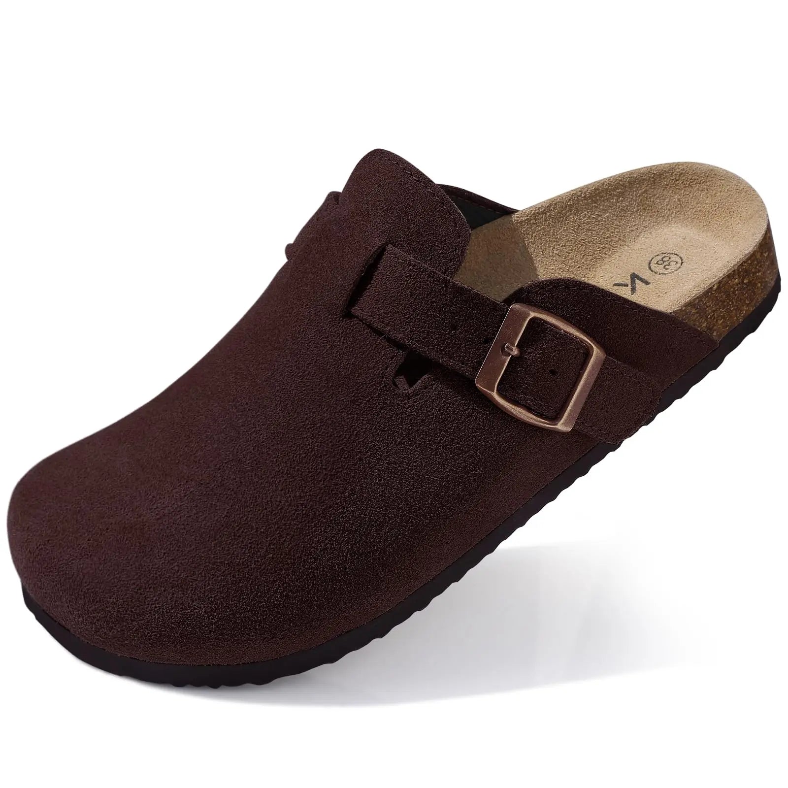 Comwarm Soft Cork Slippers For Women Classic Platform Clogs Slippers Open-Toe Flats Sandals Trendy Slip-on Mules And Beach Shoes