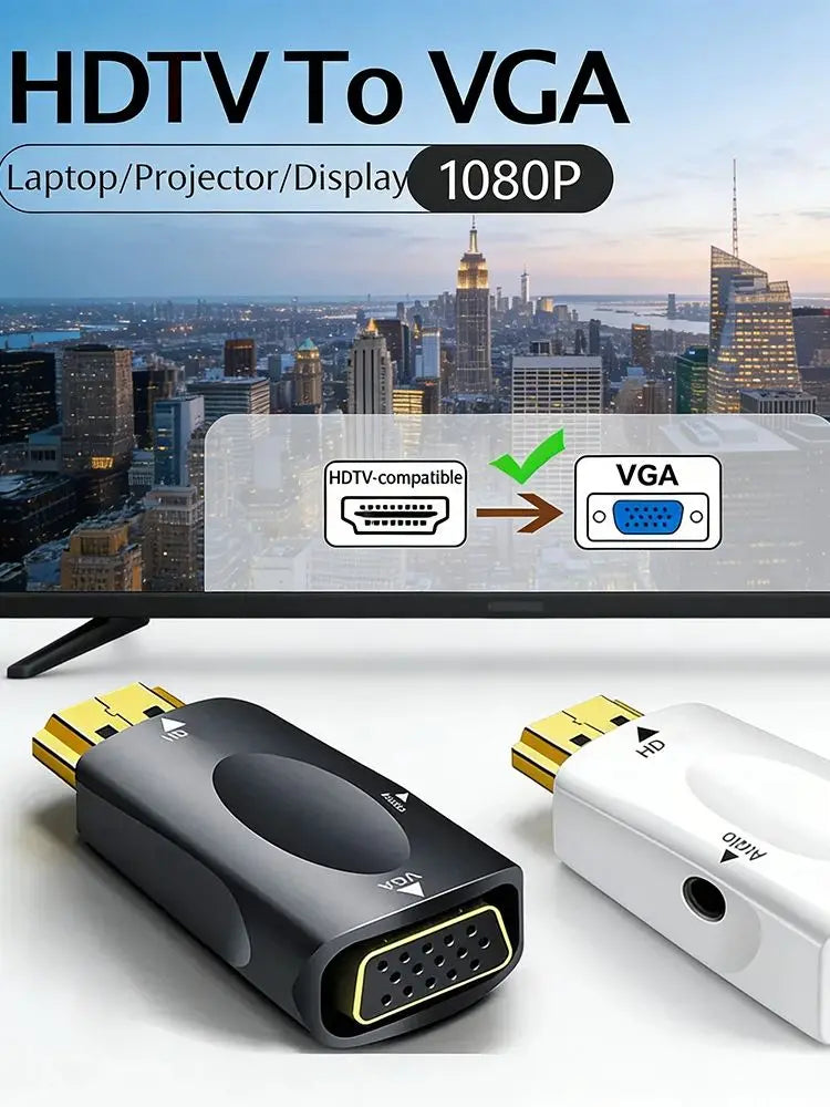 HDTV To VGA Cable Converter Male To Famale Converter Adapter 3.5mm Jack Audio HD 1080P for PC Laptop Tablet Connector