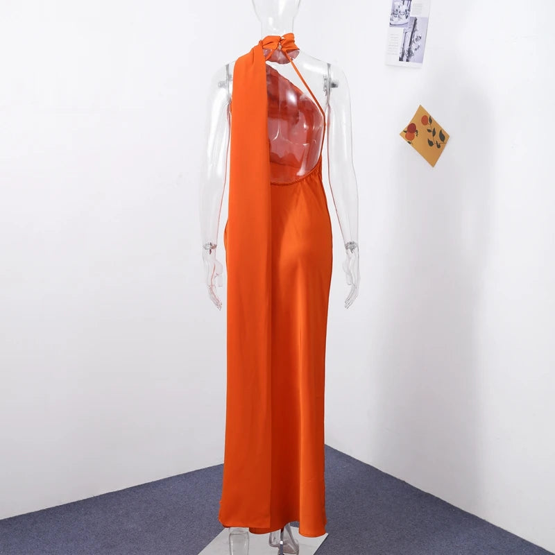 Sexy Ribbon Sleeveless Long Dress Women Elegant Slim Stain Backless Lace Up Party Dresses 2026 Fashion Solid Holiday Robe Lady