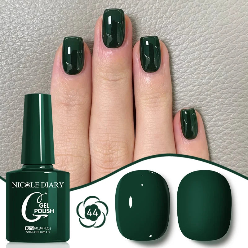 NICOLE DIARY Glass Beads Cat Magnetic Gel Nail Polish Spring Summer Gel Nail Sparkly Gel Varnish Soak off Nail Manicure Art