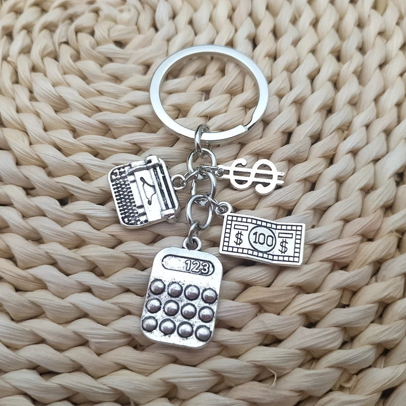 New Product Calculator, Dollar, Accountant Graduation Gift, Financial Keychain Backpack Pendant