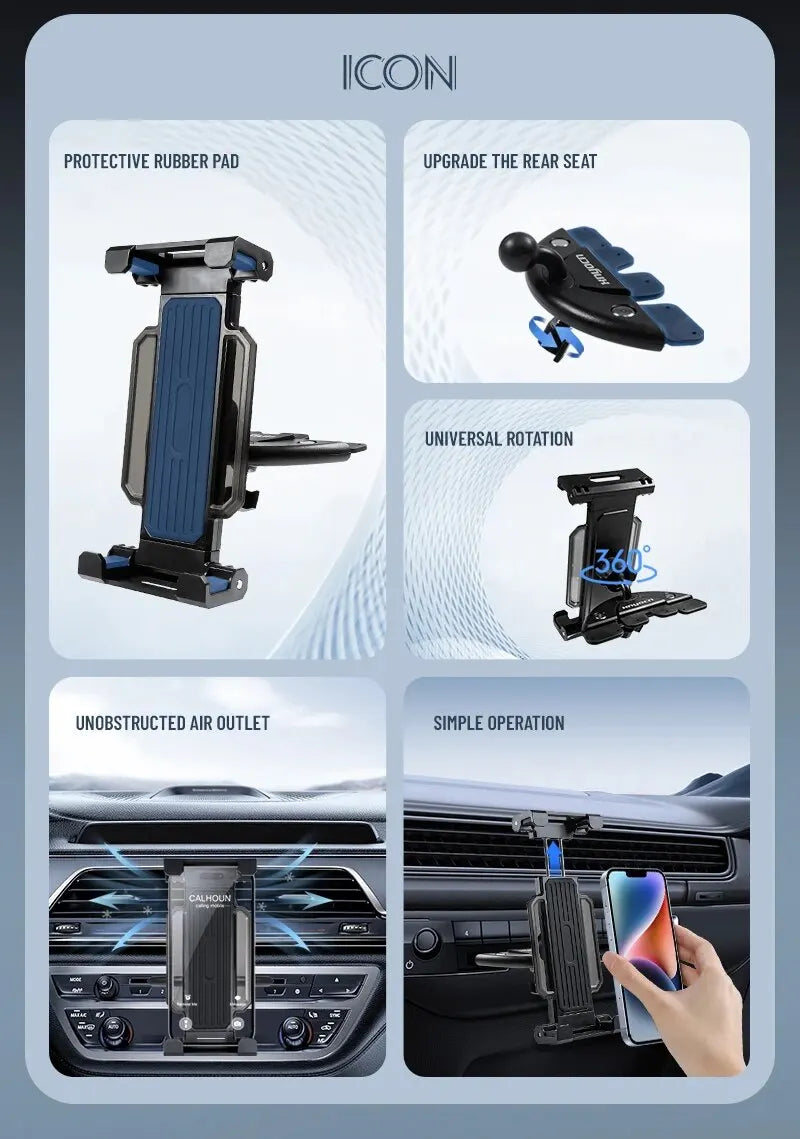 Universal 4-13 Inch Tablet Stand Holder Car CD Slot Bracket Mobile Phone Mount for iPad Pro Air Mini iPhone Xiaomi Huawei Tab Pc