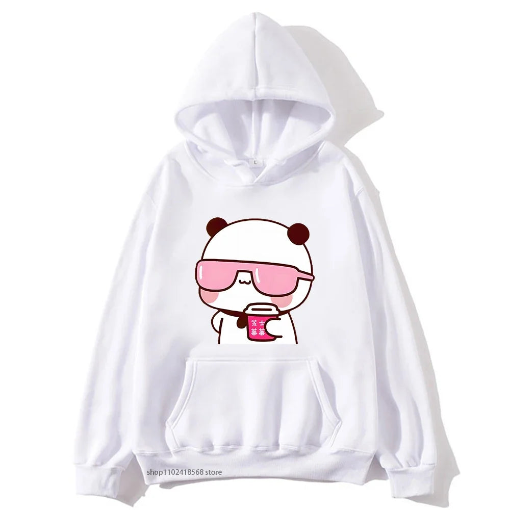 Couple Hoodies  hoodie Sweatshirt Cartoon Kawaii Print Pullover Harajuku Men Women Sudaderas warm fleece hooded