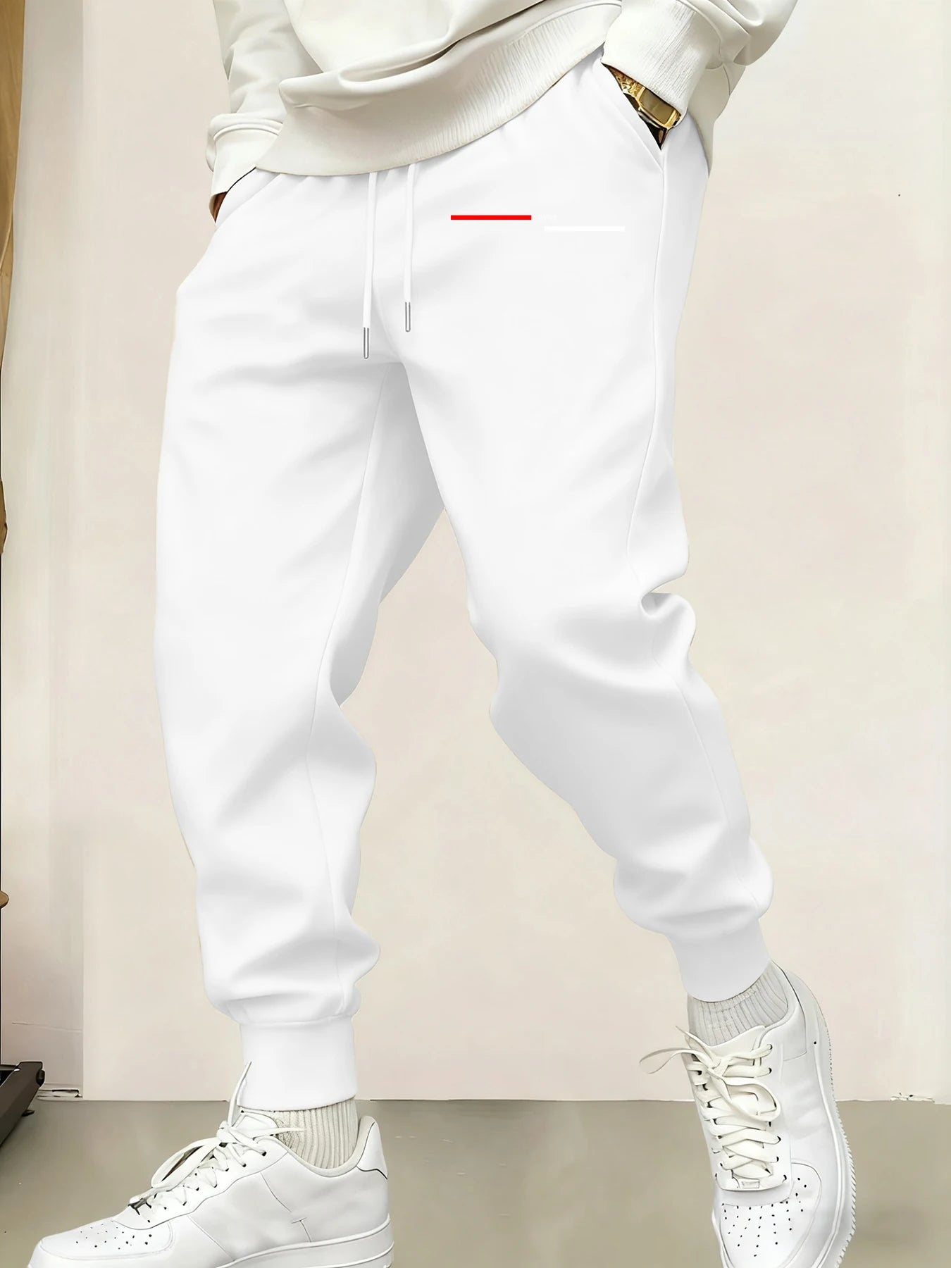 Paris Line Print Mens Sweatpant Trendy Jogging Britches Casual Comfy Long Pants Sports Basic Trousers Unisex Fashion Pant