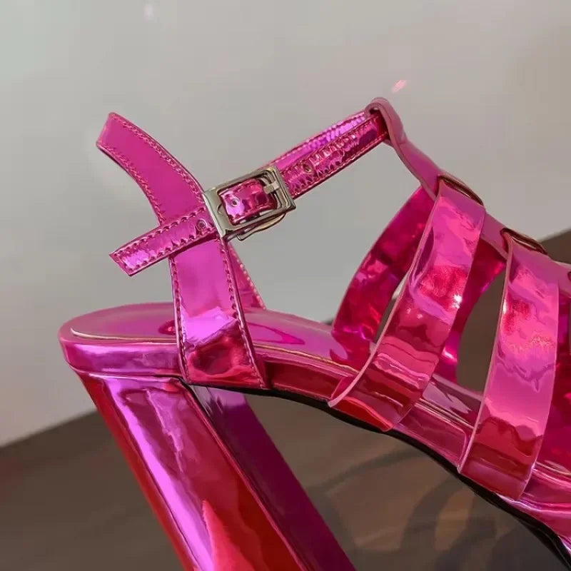 2024 Ladies High Heels Double Waterproof Platform Sandals for Women Luxury Brand Designer Summer Party Chunky Pumps and Shoes