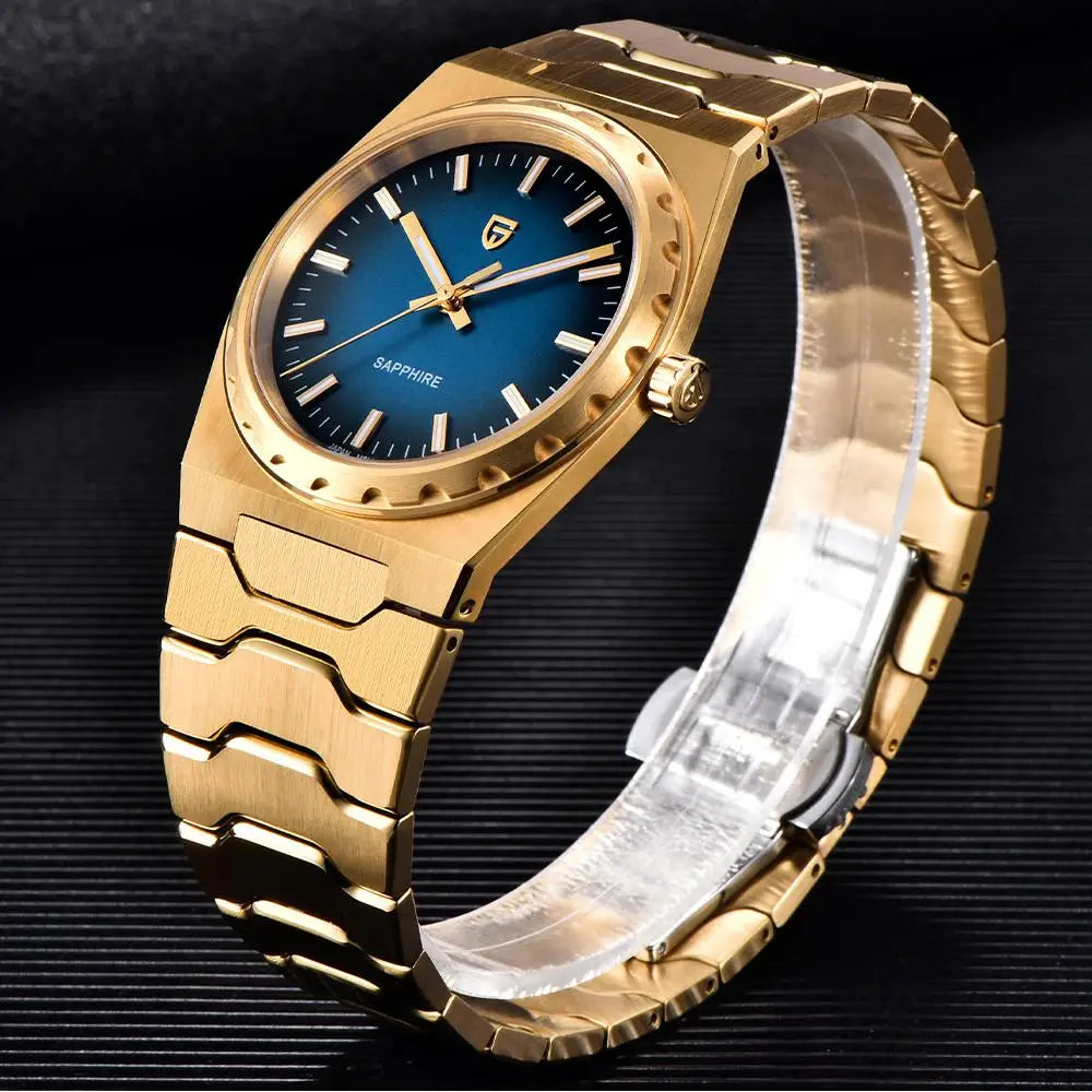 2025 V2 PAGANI DESIGN 222 men's Quartz Watch VJ21 37MM Sapphire Stainless steel Waterproof luminous Watches for men PDYS020