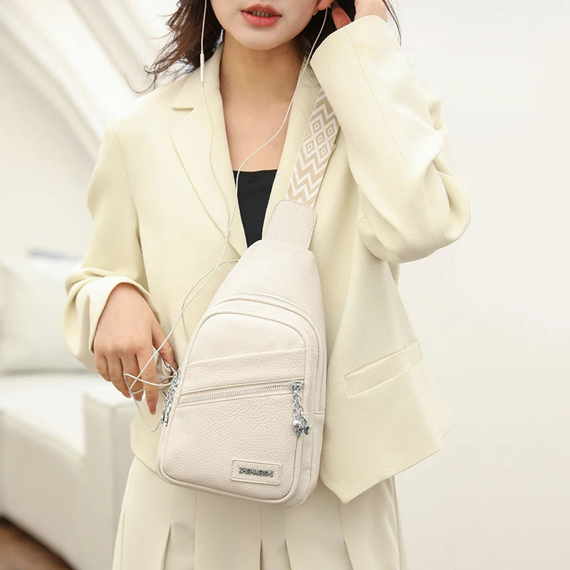 Women Bag Chest Bag Summer Creative Style Shoulder Wear Resistant Messenger Bag PU Leather Crossbody Bag Sling Bags for Woman