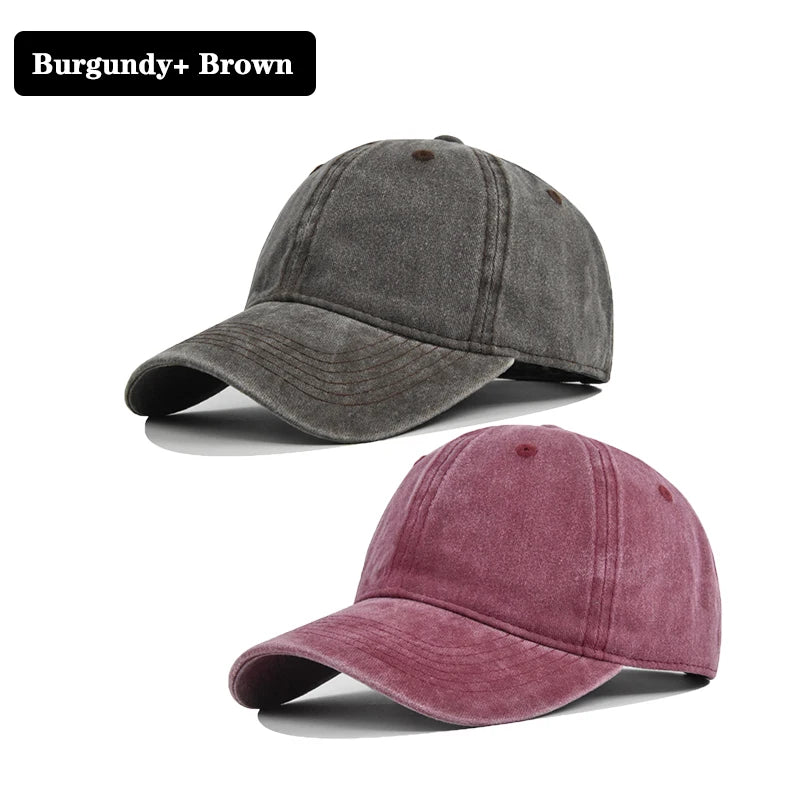 Men Women Baseball Cap Casual Unisex Baseball Cap Vintage Washed Cotton Fits Breathable Adjustable Solid Color Hip-Hop Dad Hat