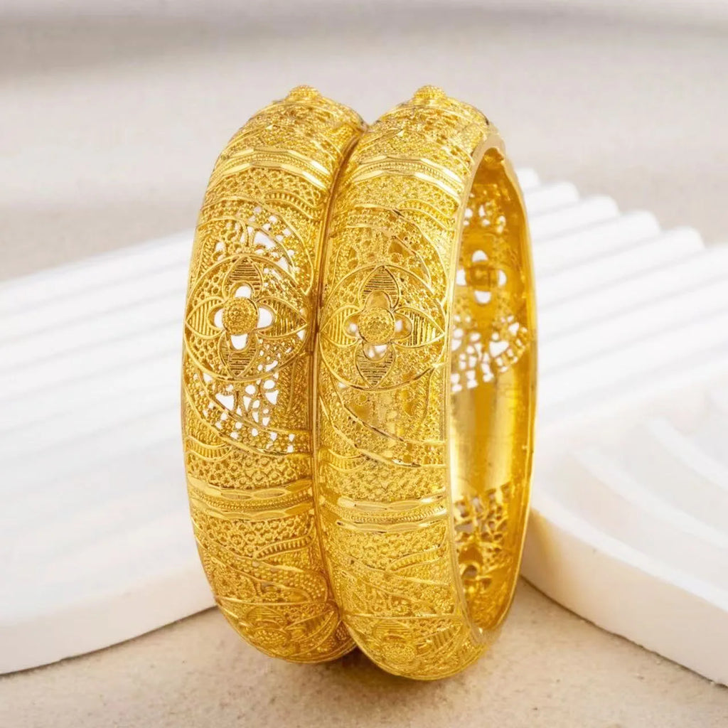 Dubai Gold Bangle for Women, Arab Islamic Luxury Gold Plated Cuff Bangle, Ethiopian 24K Gold Plated Bracelet, Middle East Weddin