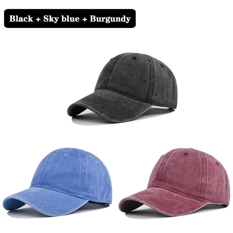 Men Women Baseball Cap Casual Unisex Baseball Cap Vintage Washed Cotton Fits Breathable Adjustable Solid Color Hip-Hop Dad Hat