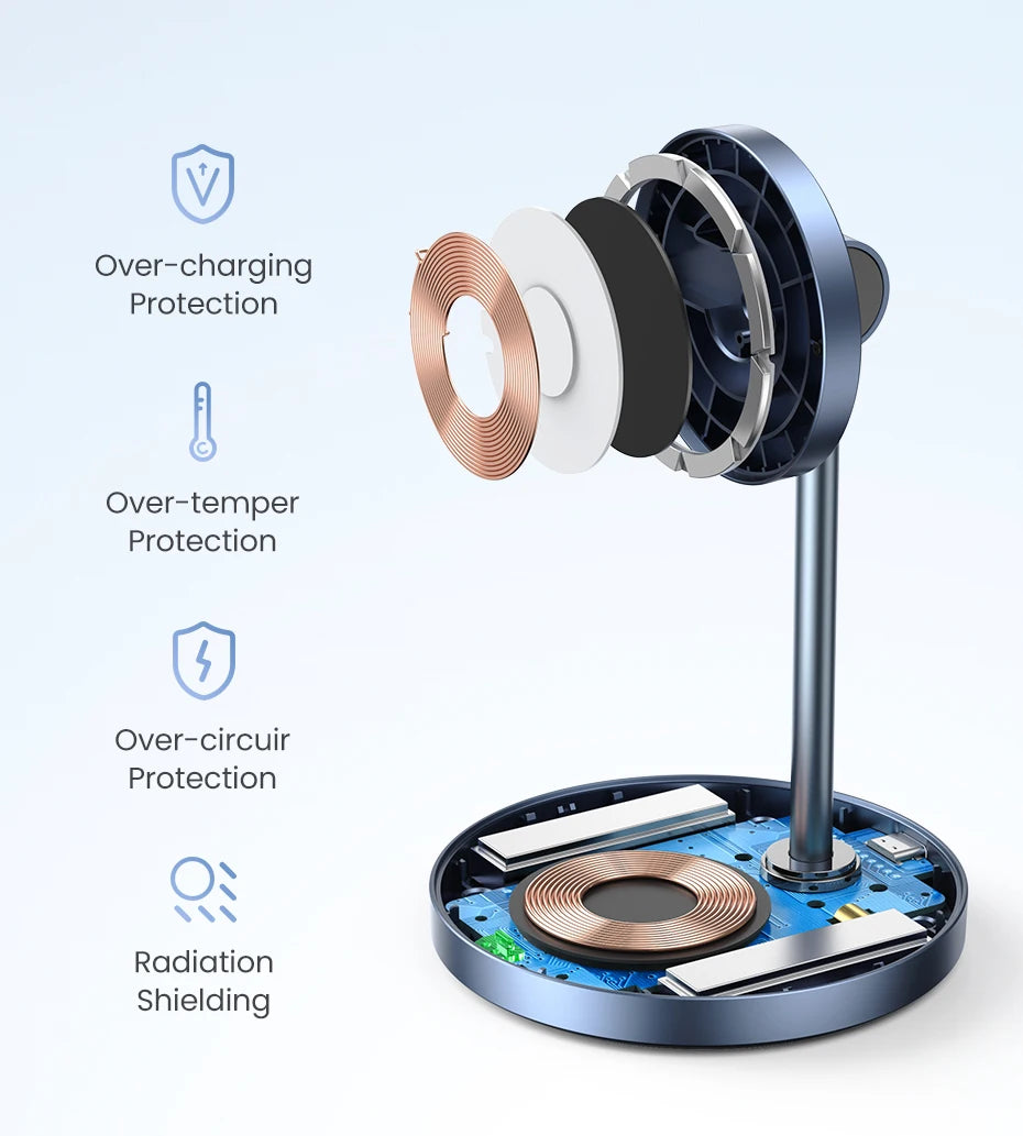 IL Special UGREEN Magnetic Wireless Charger 20W Max 2-in-1 Charging Stand For iPhone 14 Pro Max/iPhone 13/AirPods Fast Charger