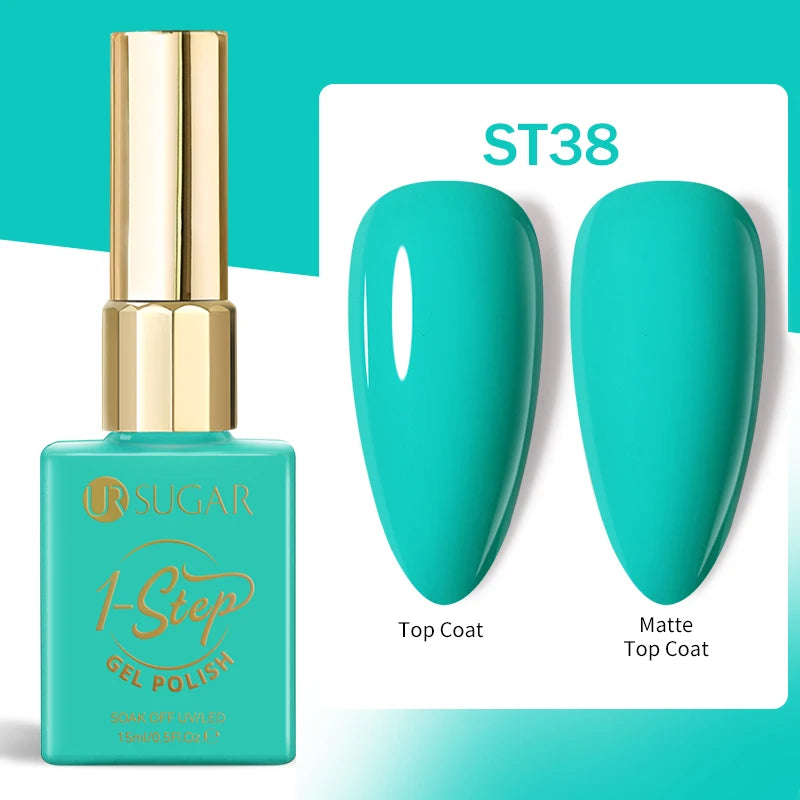UR SUGAR 1-step Gel Polish 12ML Glitter Nail Spring Summer White Nude Pink Gel Nail Polish 3 IN 1 No Need Base Gel and Top Coat